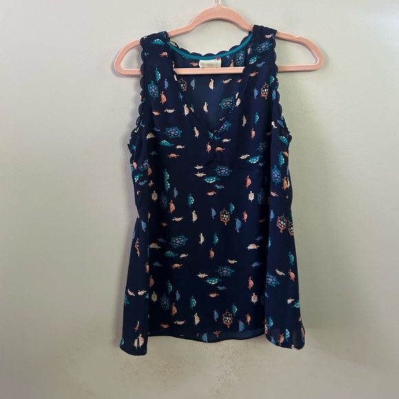 Anthropologie sea turtle tank top 4 - Picture 1 of 4
